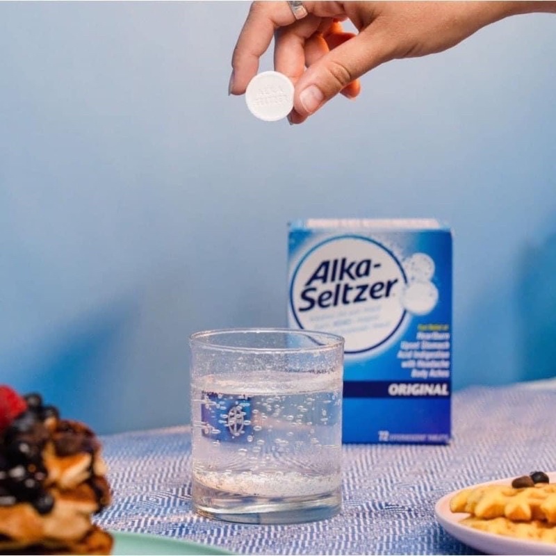 Viên sủi Mỹ đau dạ dày đầy hơi Alka Seltzer gói lẻ 2 viên Của Mỹ