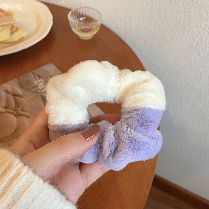 Dây Cột Tóc Lông Nhung Nhiều Màu Đơn Giản Thời Trang Cho Nữ