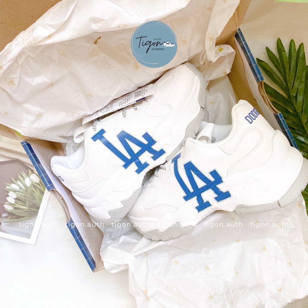 Giày thể thao nữ MLB LA Dodgers Sneaker Big Ball Chunky,  Giày thể thao trắng chính hãng Tigon.auth