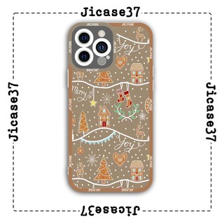 Ốp lưng iphone và samsung xiaomi oppo cạnh vuông Jicase Họa tiết Noel 