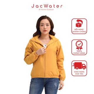 Áo khoác gió lót lông cừu nữ có mũ mùa đông chống nước cản bụi JACWATER V85