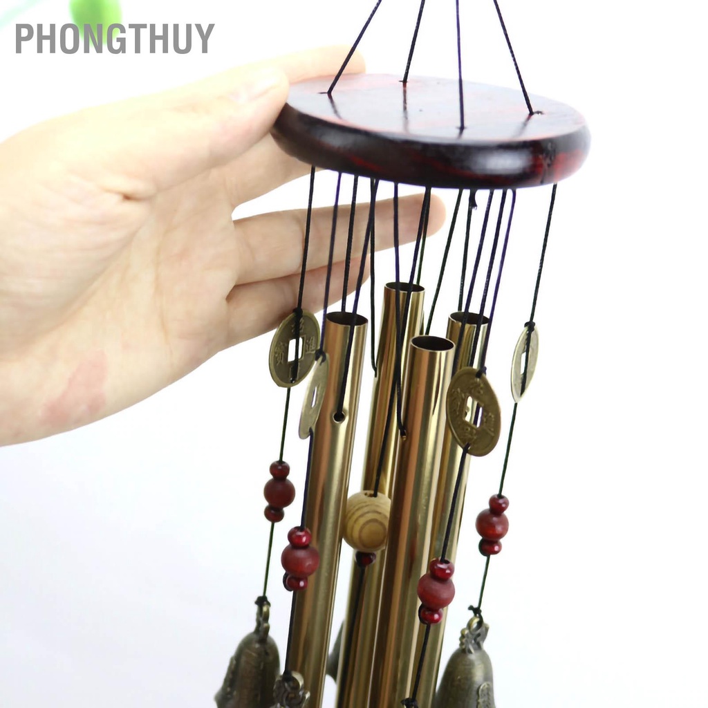 PhongThuy Chuông Gỗ Kim Loại Gió Treo Tường Trang Trí Nhà Mặt Dây Cho Cửa Ban Công
