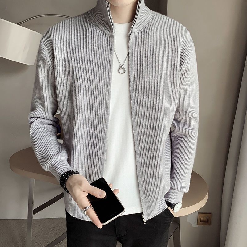 Áo Khoác Cardigan Cổ Đứng Phong Cách Hàn Quốc Thời Trang Thu Đông 2022 Cho Nam