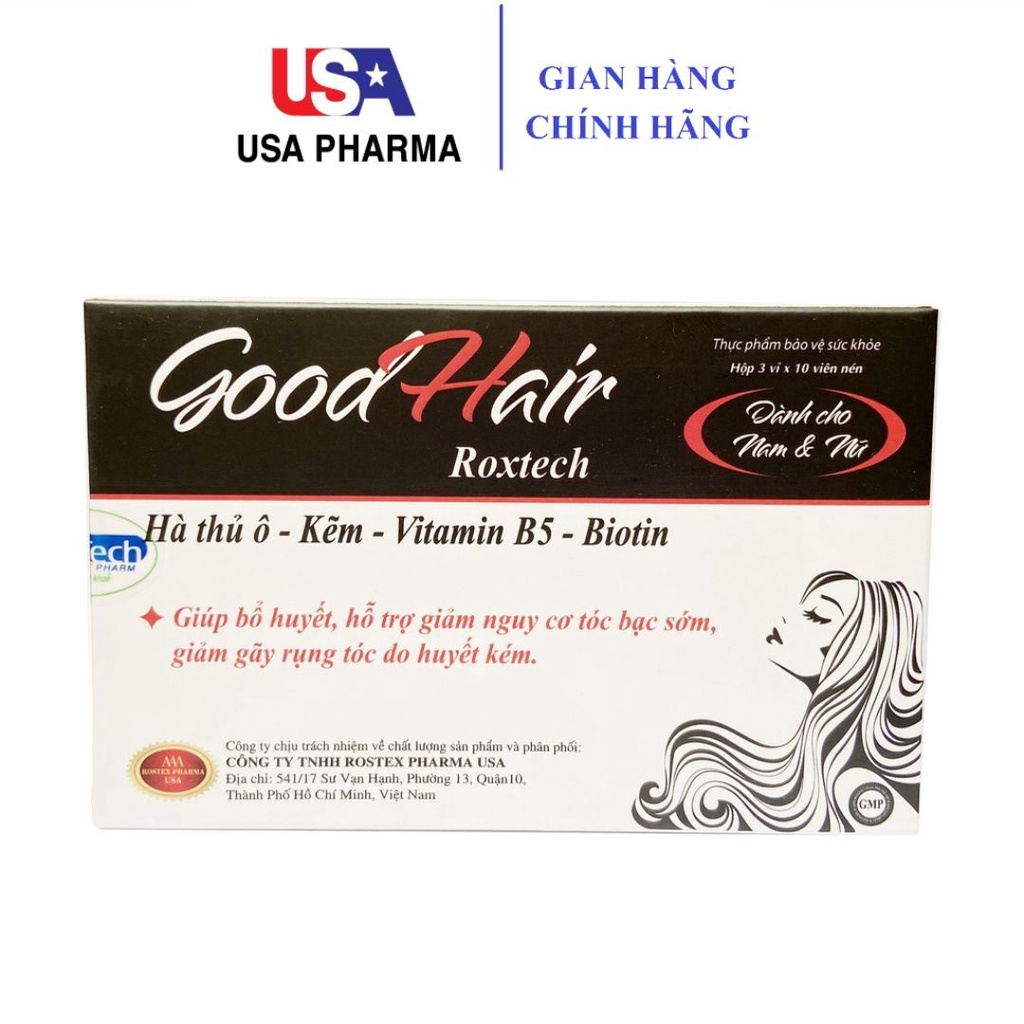 Good Hair cao hà thủ ô, kẽm, biotin, vitamin B5 giảm bạc tóc, gãy rụng tóc - 30 viên