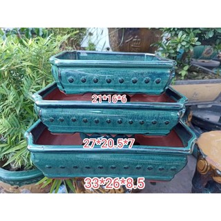 Bộ 3 chậu chữ nhật chấm bi cao cấp