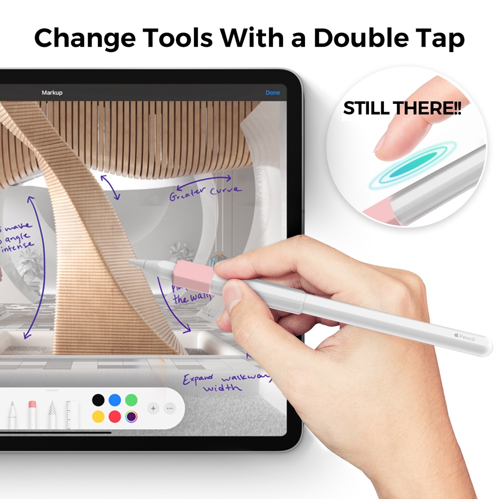 3-Gói Giữ Bút Chì Tiện Dụng Bao Bọc Bao Tay Bằng Silicone Tương Thích Với Apple Pencil Thế Hệ Thứ 2