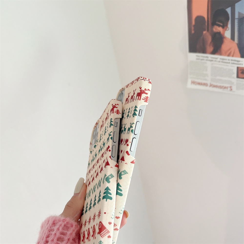 Ốp Điện Thoại PC Cứng Viền Tpu Dẻo Họa Tiết Hoạt Hình Phong Cách Giáng Sinh Chống Sốc Cho iPhone 14 13 12 11 Pro XS Max