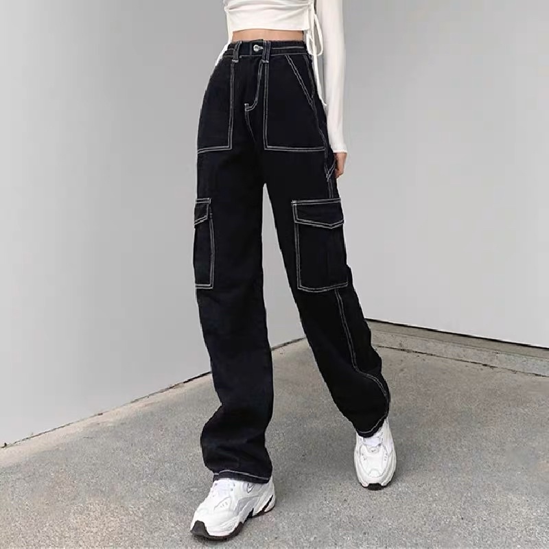 Quần jeans túi hộp cargo pants giống Jennie Blackpink