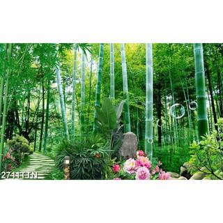Tranh 3D dán ốp tường, Tranh Sơn Thủy Hữu Tình, Tranh trang trí phòng khách - 2711ttn