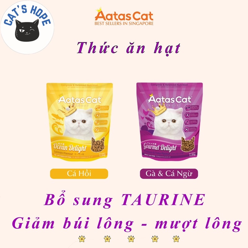 Hạt Cho Mèo AAtas Cat 1,2kg - Hạt Aatas Cat Delight