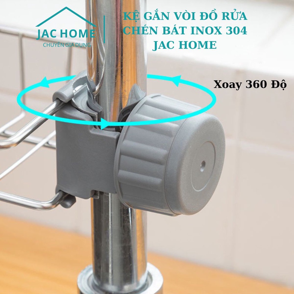 Kệ gắn vòi INOX 304 khay treo vòi nước rửa chén vòi sen JacHome