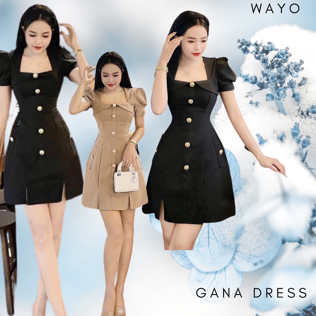 Đầm WAYO phối nút dự tiệc thanh lịch sang trọng