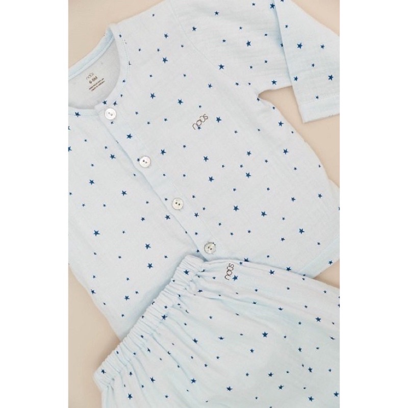 Bộ dài tay cài thẳng Nous xô siêu mềm mại, thấm hút cho bé trai bé gái