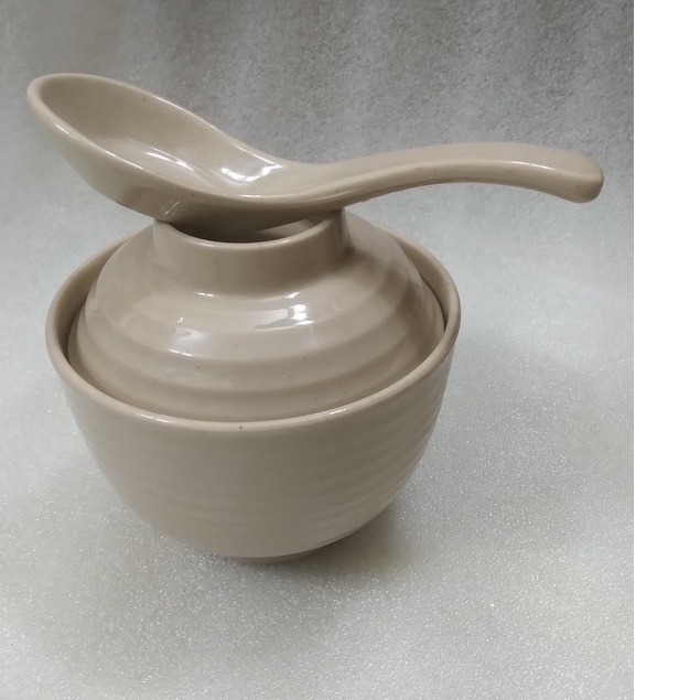 Chén đựng cơm,súp miso nhựa Melamine kiểu Hàn Quốc,Nhật Bản có nắp đậy Size 9.9 x 8.9 cm