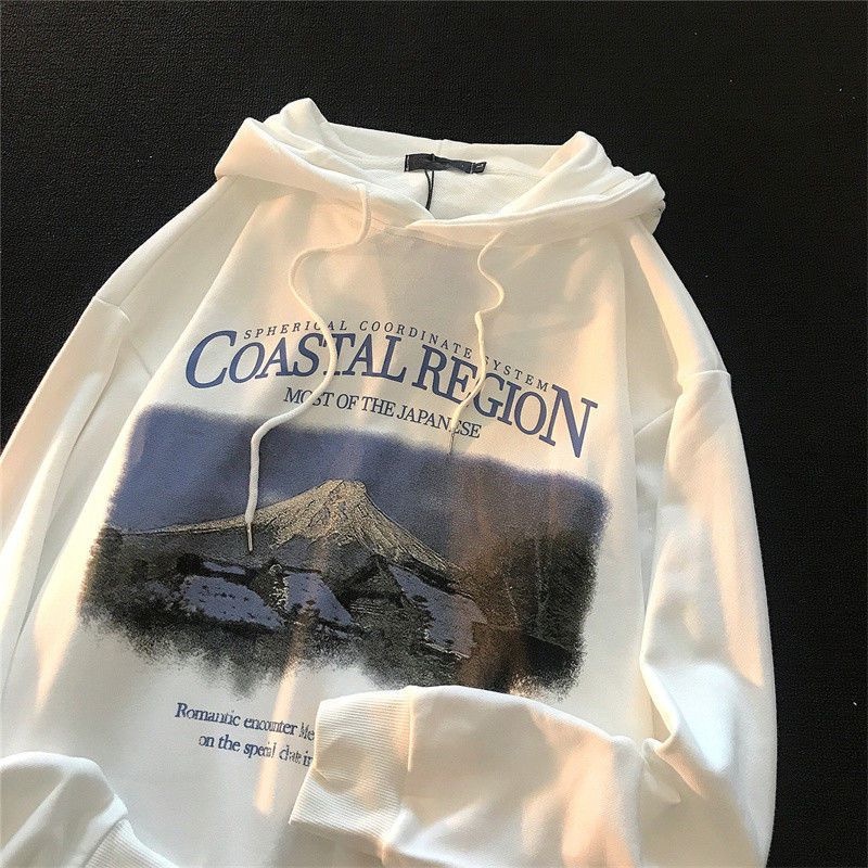 SUXI Áo Hoodie Thể Thao Tay Dài Dáng Rộng Phong Cách Hàn Quốc Thời Trang Thu Đông Cho Nữ