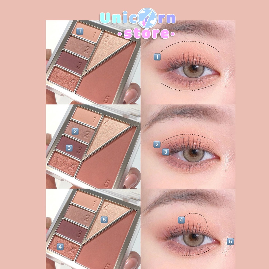 Bảng Mắt 6 Ô Dikalu Eyeshadow Sequins Earth Affordable Student Girl DKL806