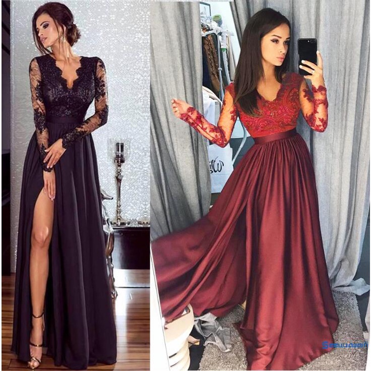 Đầm Dạ Hội Dài Tay Màu Sắc Thời Trang Sang Trọng Cho Nữ