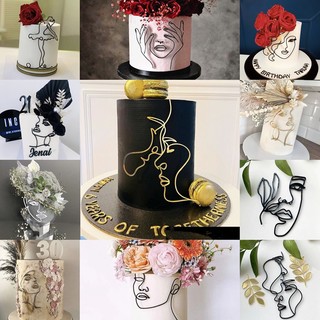 Trang Trí Bánh Acrylic Nghệ Thuật Mặt Trừu Tượng Đơn Giản Và Đơn Giản Trang Trí Bánh Kem Ngày Valentine