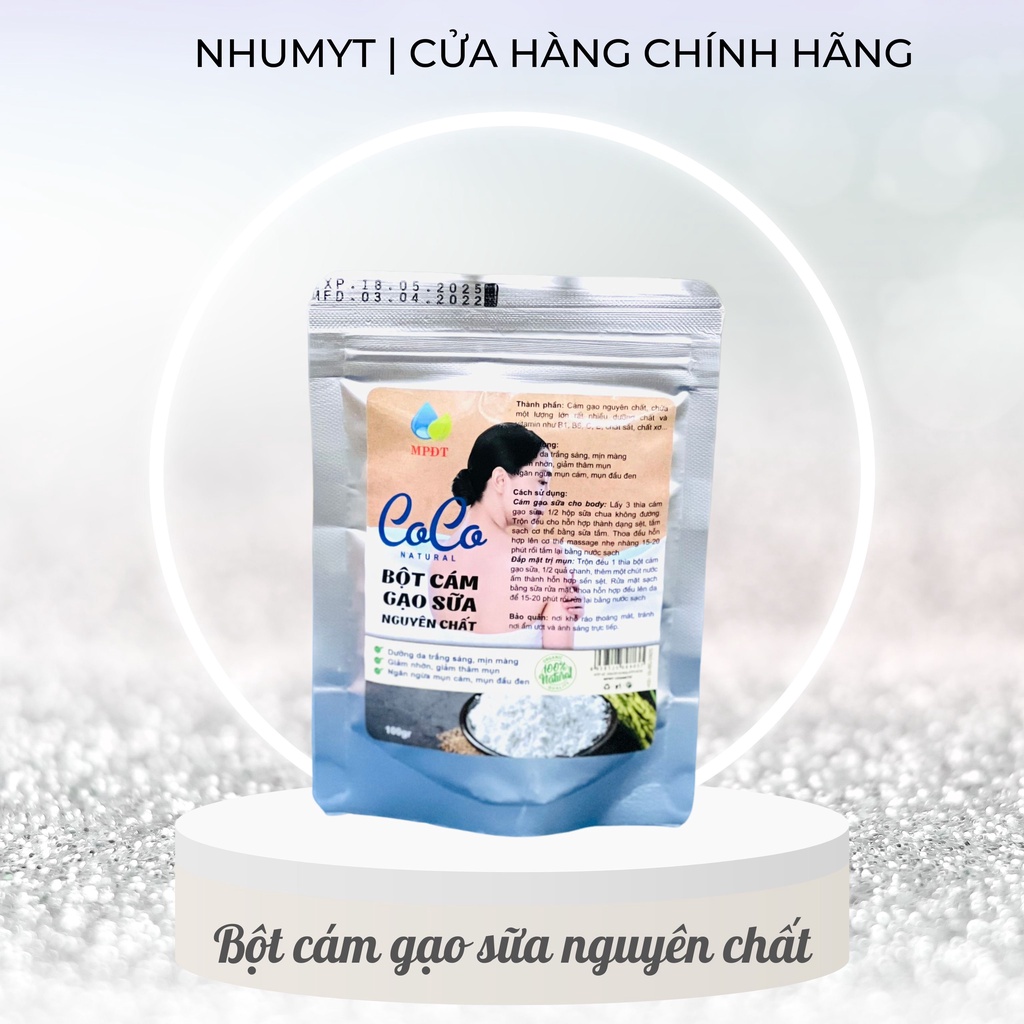 Bột cám gạo sữa nguyên chất hữu cơ 1kg - trắng da, dưỡng ẩm, mờ thâm sạm