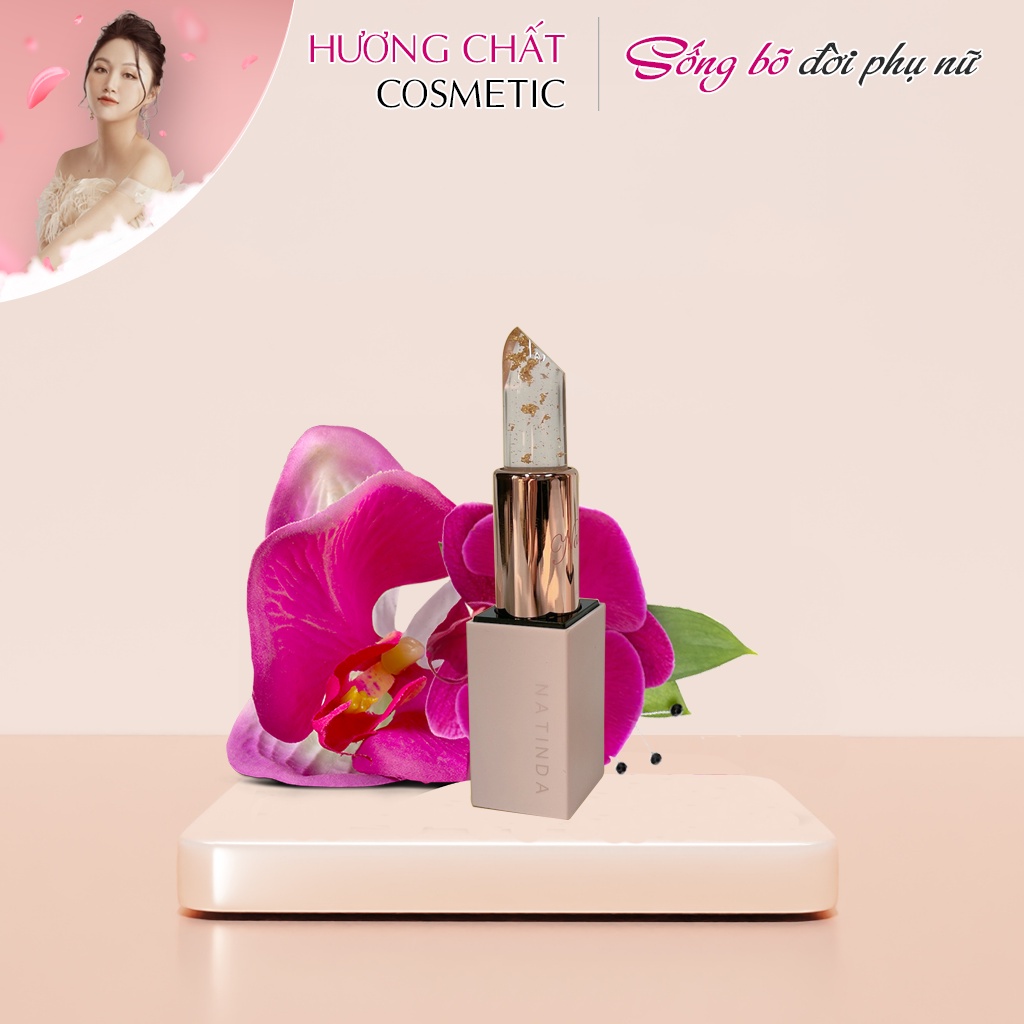 Son ma thuật Natinda Magic Tattoo Gold Lip Stick vàng 24K dưỡng lên màu hồng tự nhiên - Hương Chất Cosmetic