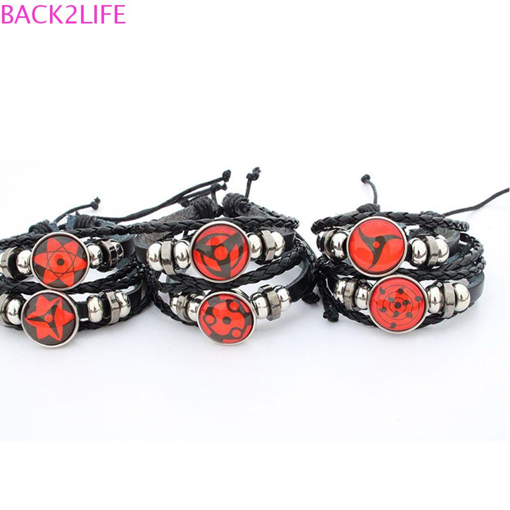 Back2life Sharingan Vòng Tay Dây Bện Mặt Kính 1PC Nhiều Lớp Hình Mắt Naruto Cho Nam Nữ