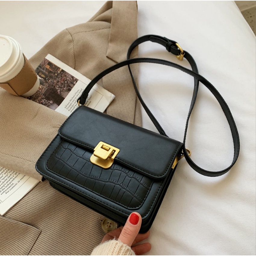 Túi xách nữ đeo chéo Bag.Thanhthu kẹp nách đeo vai da cá sấu khoá gập đi tiệc đi chơi phong cách thanh lịch 664