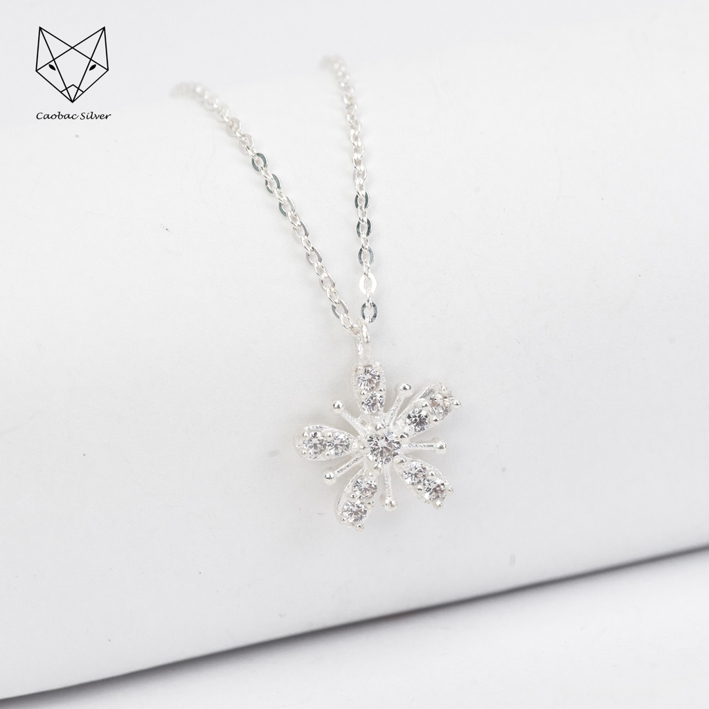 Dây Chuyền Bạc Ta Cao Cấp CaoBac Silver Thiết Kế Hoa Tuyết Năm Cánh Tinh Tế Nhẹ Nhàng, Thanh Lịch Cho Bạn Gái