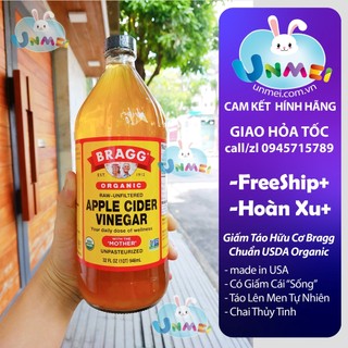 Giấm táo hữu cơ Bragg 946ml - Hàng Mỹ- USDA
