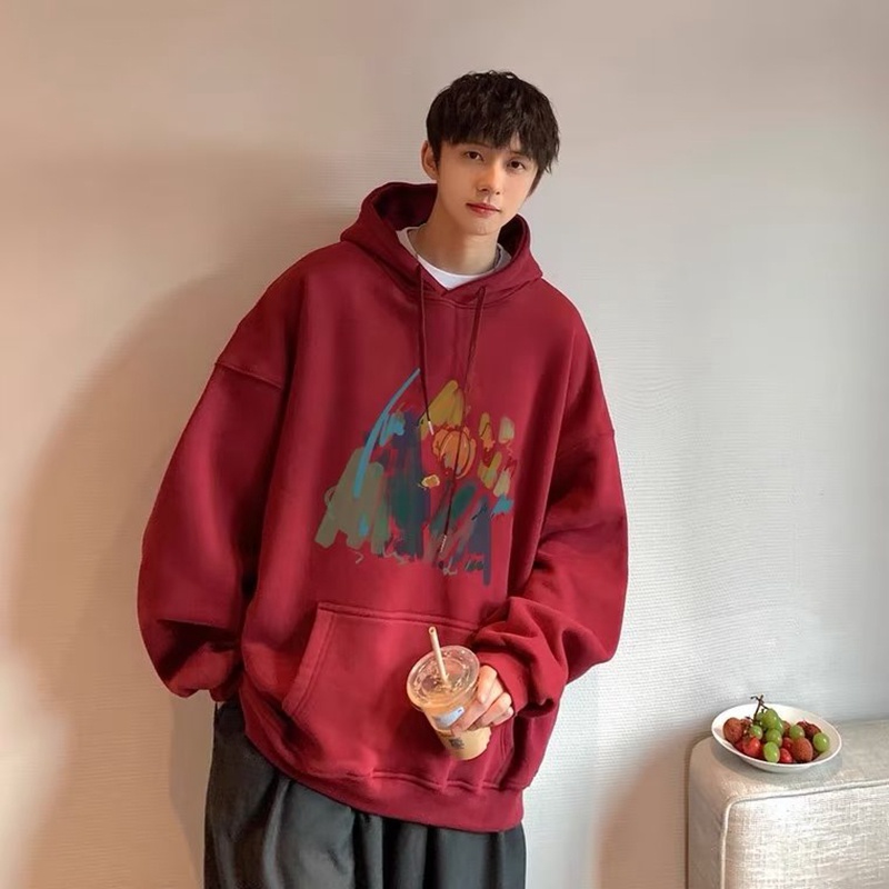 Áo Hoodie Dáng Rộng Thời Trang Mùa Thu Phong Cách Retro Cho Nam Giới Có Size M-5XL