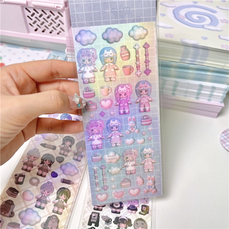 Miếng Dán Trang Trí Hình Búp Bê goo ka Dễ Thương