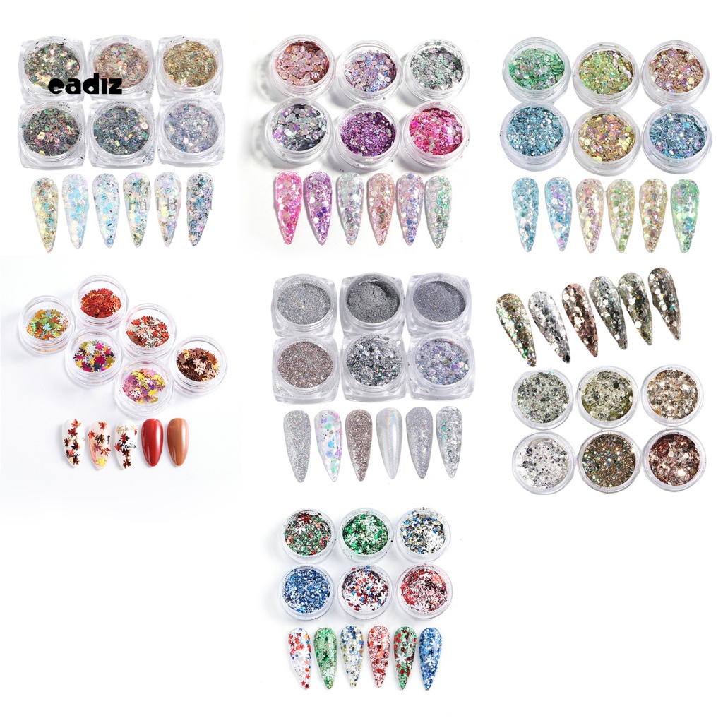 1 Set Phụ Kiện Sequin Trang Trí Móng Màu Sắc Tươi Sáng Dễ Sử Dụng