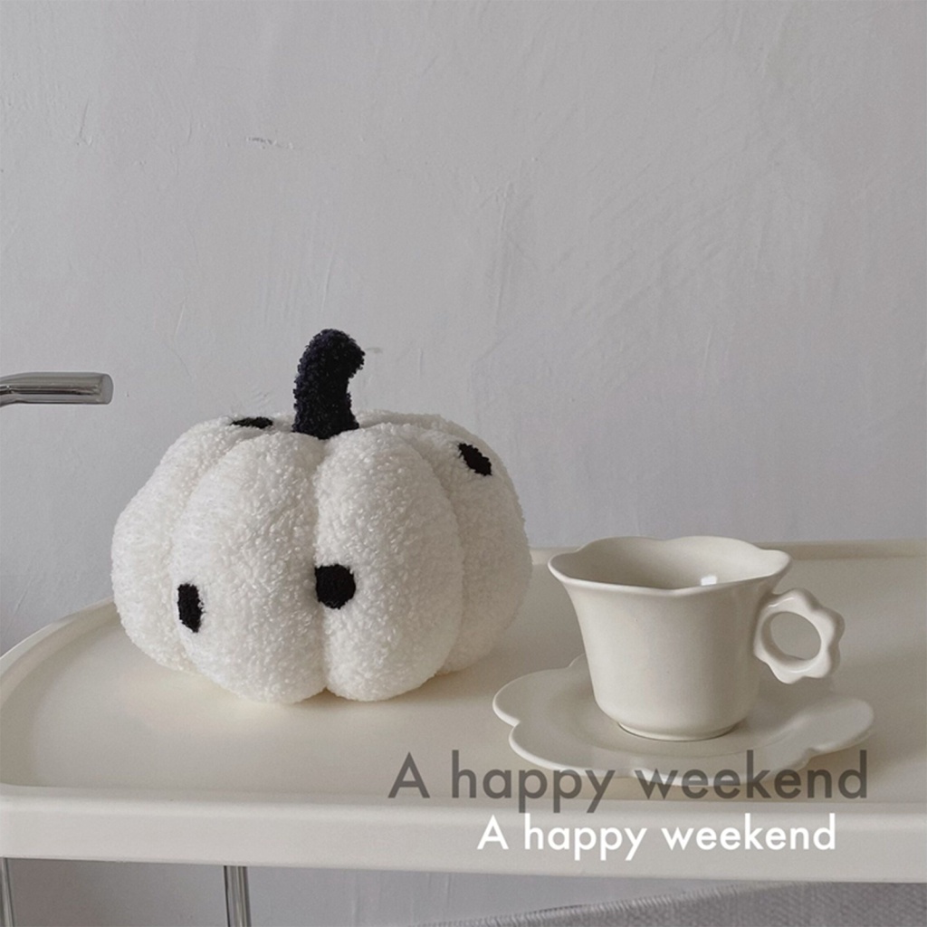 Gối Bông Bằng Cotton Lông Cừu PP Hình Quả Bí Ngô Trang Trí Halloween