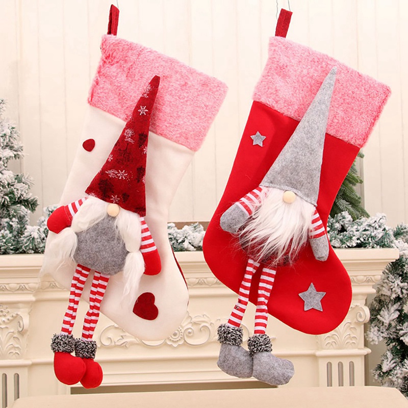 Set 2 Chiếc Vớ Đựng Quà Giáng Sinh Dễ Thương Xinh Xắn