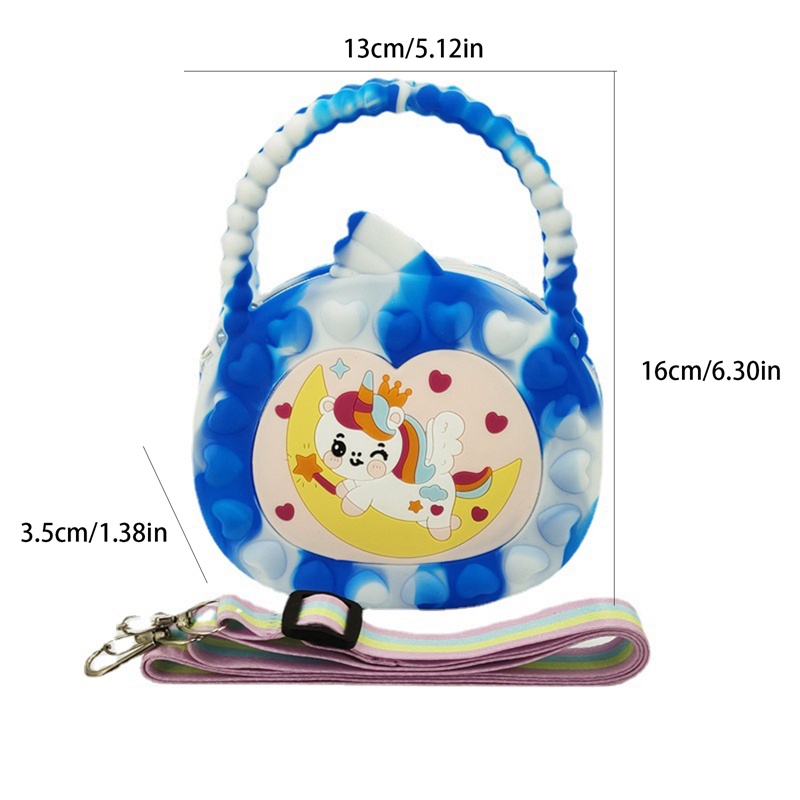 Túi Đeo Chéo Silicone Hình Kỳ Lân Xinh Xắn Cho Bé