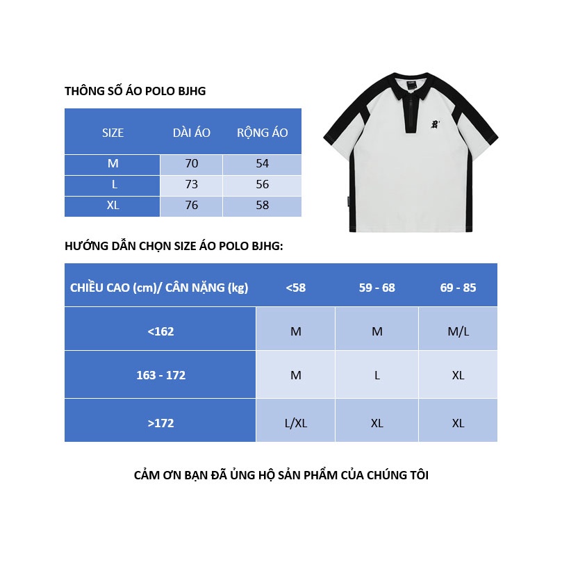 Áo sơ mi bóng chày BJHG unisex form rộng phong cách Hàn quốc Local Brand