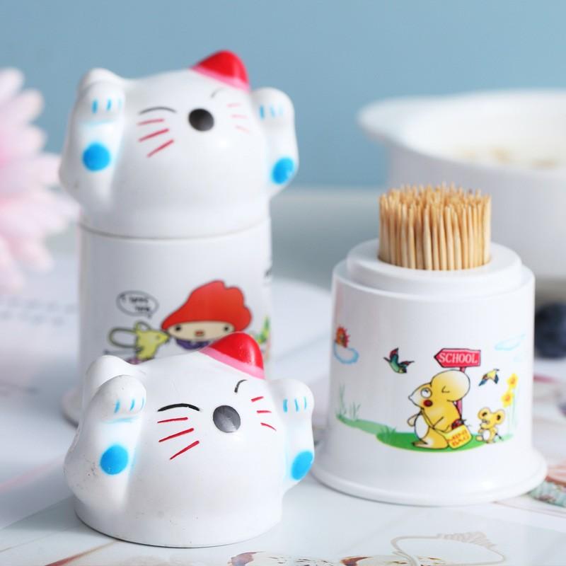 PVN55594 Lọ đựng tăm sứ hình mèo dễ thương Giá Rẻ