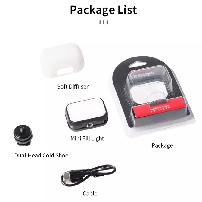 ULANZI VL28  - Đèn LED Siêu Mini, Đi Kèm Tấm Tản Sáng - Hàng Chính Hãng