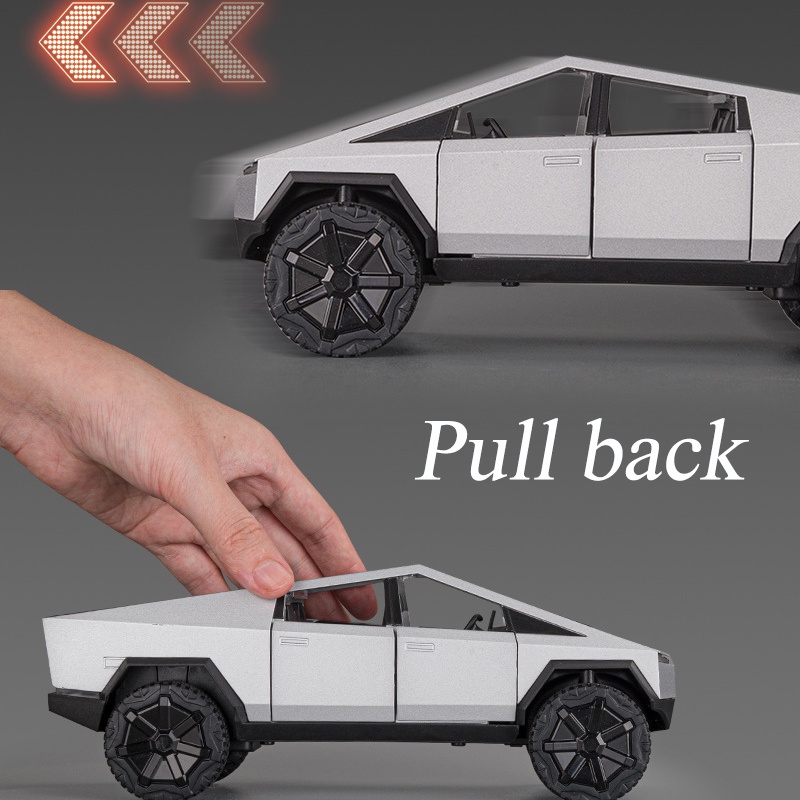 HOT WHEELS Mô Hình Xe Tải Tesla Cybertruck 1 / 24 Bằng Hợp Kim Kẽm Có Đèn Và Âm Thanh Độc Đáo Cho Bé Trai