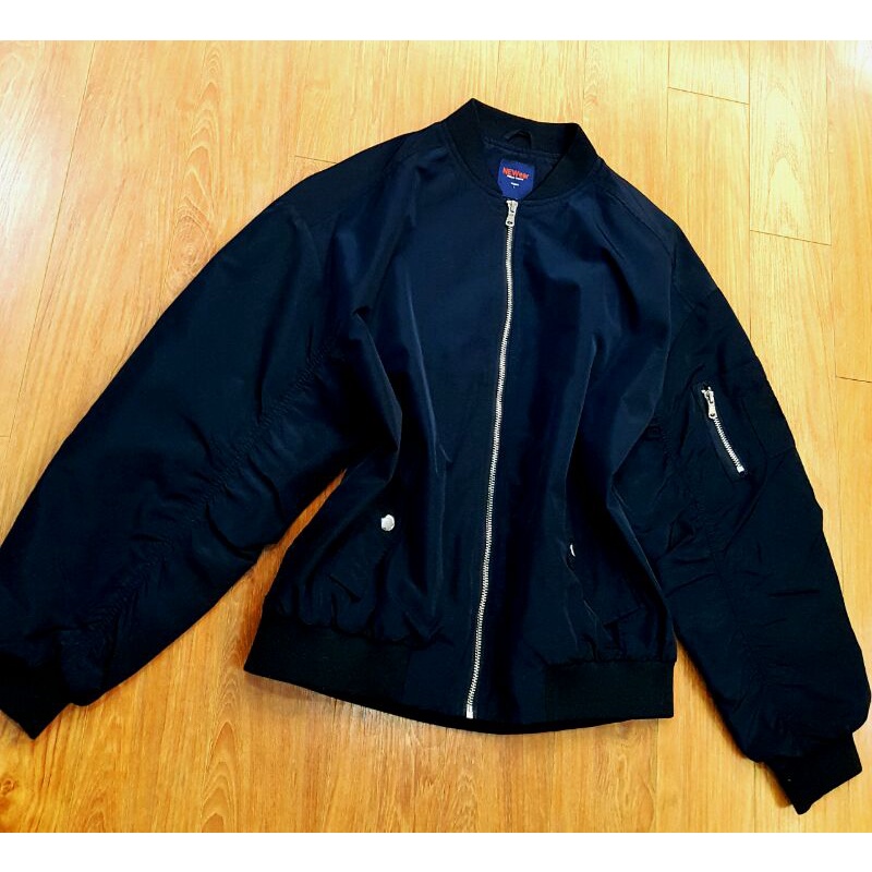 Áo khoác bomber màu xanh than sz L