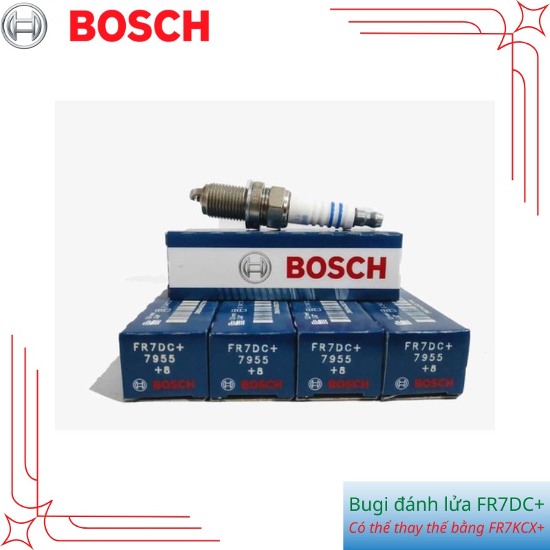 Bugi đánh lửa BOSCH FR7DC+ Bugi chân ngắn, đường kính ren 14mm, Made in RUSSIA, có thể thay thế bằng FR7KCX+ | HIBUAUTO