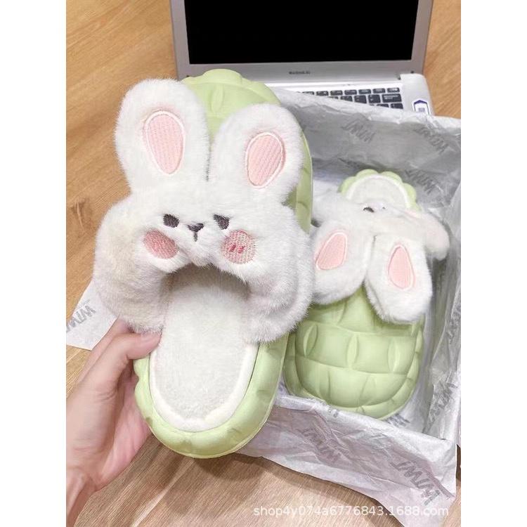 Dép Bông Laceva Thỏ Bunny So Cute, Lót Sục Cao Su Chống Nước DP85