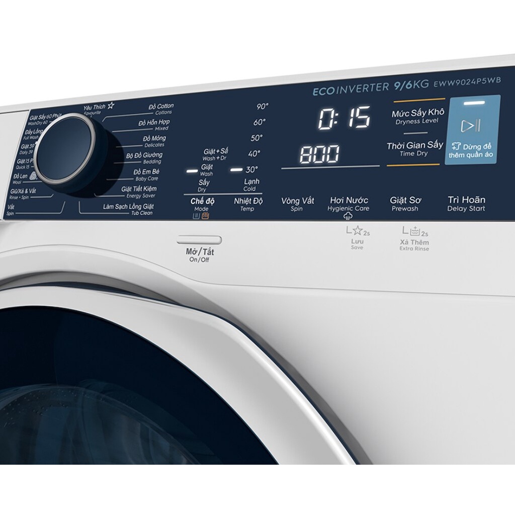 Máy giặt sấy Electrolux Inverter 9 kg EWW9024P5WB - Hàng chính hãng
