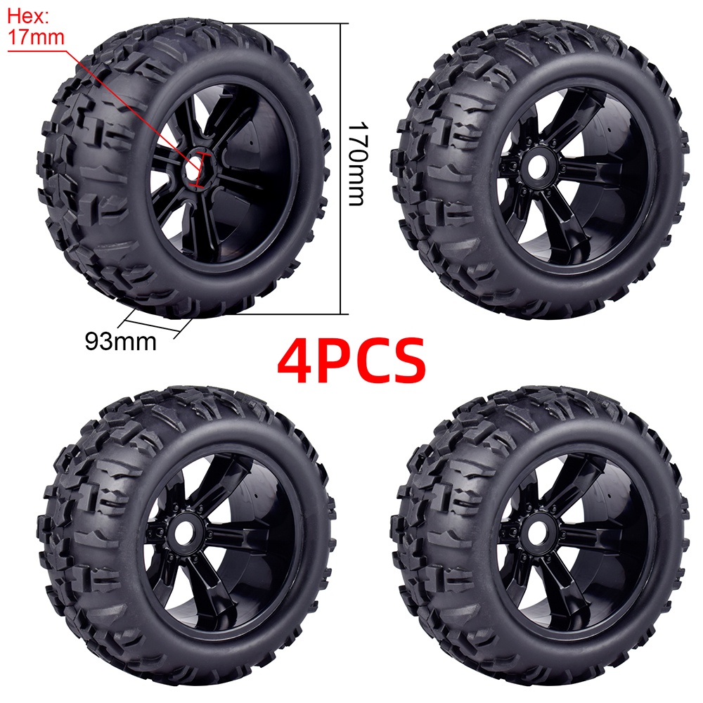 Bộ 4 Bánh Xe 170mm 150mm 17mm Cho Xe Điều Khiển HSP HPI Redcat Traxxas Trx4 1 / 8