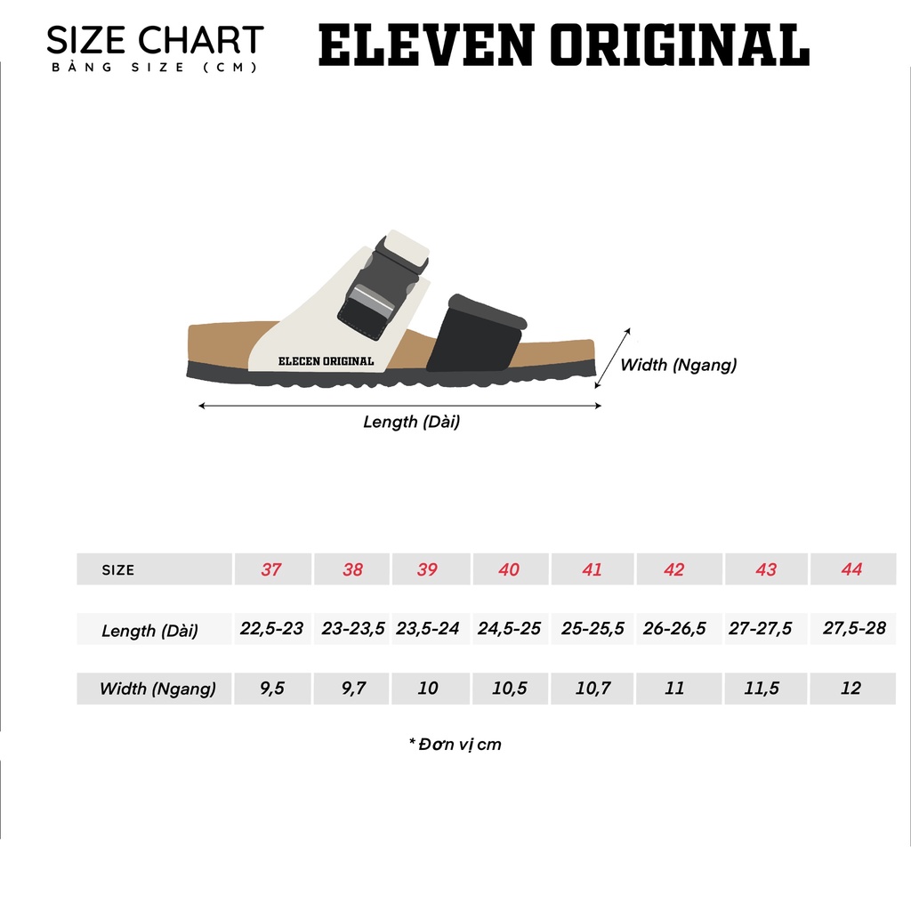 Dép quai ngang Birken đế trấu nam nữ Unisex Eleven Orignial - Màu Đen và màu Be