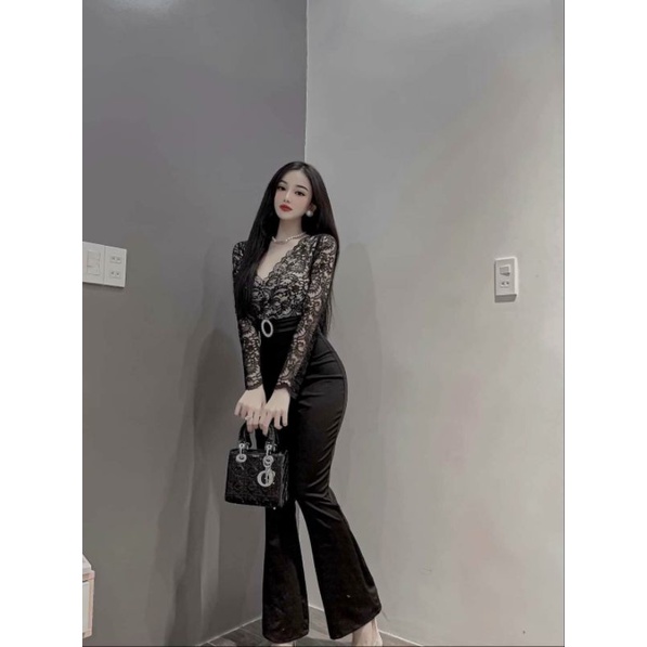 JUMPSUIT REN TAY DÀI ỐNG LOE