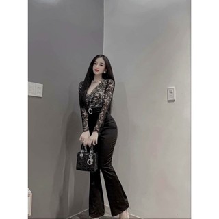 JUMPSUIT REN TAY DÀI ỐNG LOE