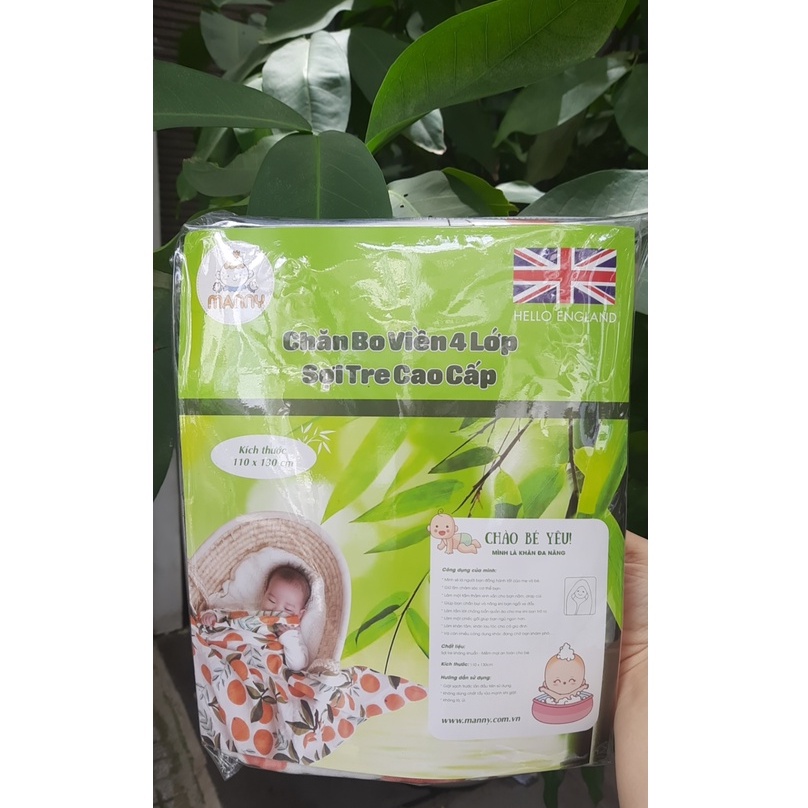 CHĂN XÔ SỢI TRE MANNY 4 LỚP BO VIỀN 1m1*1m3 / giá trải nghiệm