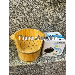 Thùng xông đầu dưỡng sinh gồm 1 thùng gỗ và 1 máy xông 2l