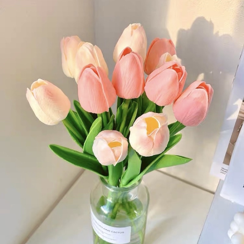 PU hoa Tuylip trang trí nhà cửa,đạo cụ chụp ảnh nhỏ gọn xinh xắn | BigBuy360 - bigbuy360.vn