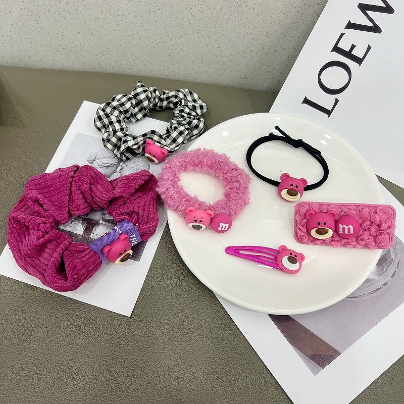 Bộ Dây Buộc Tóc / Kẹp tóc hỗ trợ rửa mặt Rửa Mặt Cỡ Lớn Hình Gấu / Dâu Tây Hoạt Hình Dễ Thương BI67